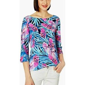 Lilly Pulitzer NWT Waverly Top Mr Peacock Blue Tweethearts $68 Size XXS
